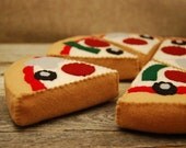 Felt Food Pizza with toppings attached