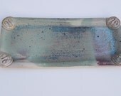 Ceramic dish stoneware plate handmade serving platter table art