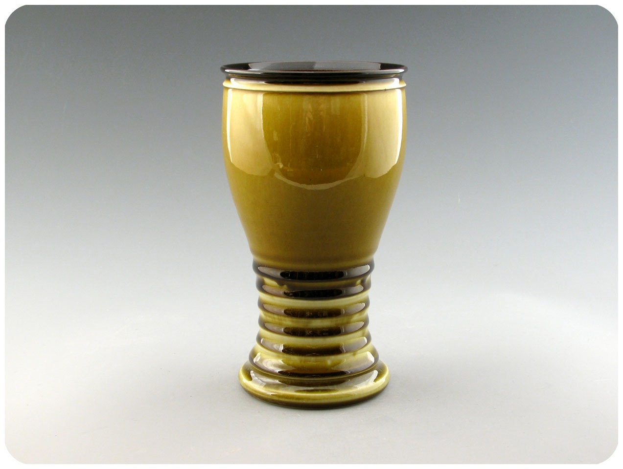 Olive Green Beer Glass Pilsner Porcelain