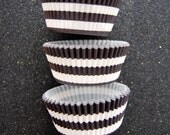 Black Bold Striped Cupcake Liners Standard Size 50 per pack