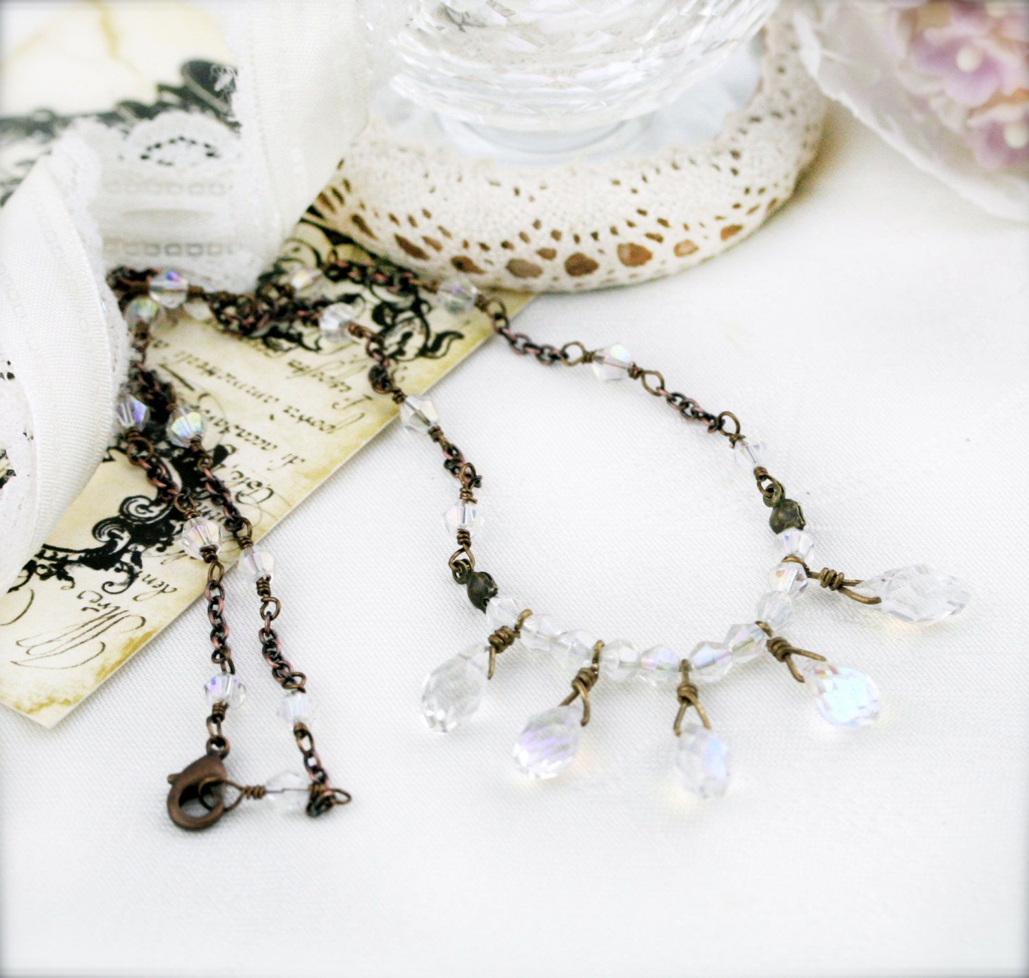 Aurora princess necklace - glass crystal