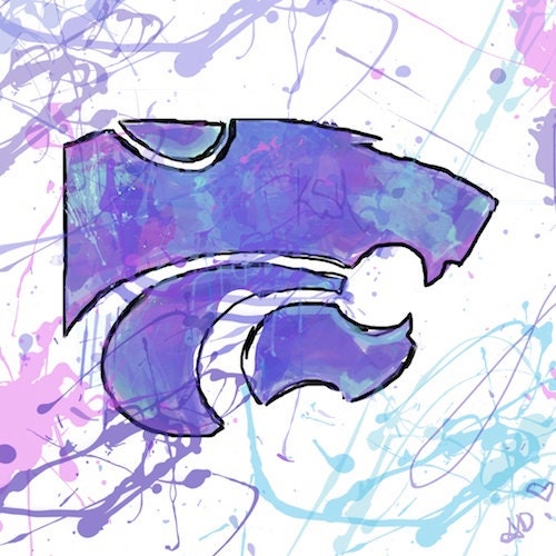 K-State Inspired Abstract Digital Painting - Custom - Kansas State University/KSU/Wildcats
