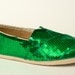 Kelly Green Sequin Canvas Slip On Classics