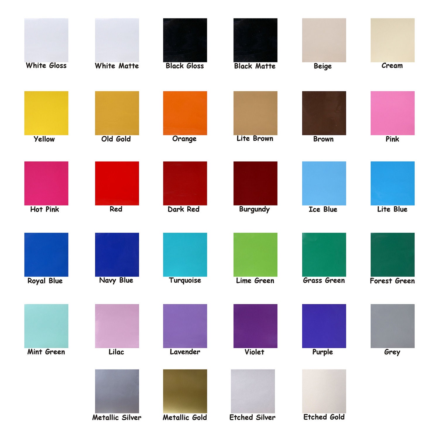 50 Adhesive Vinyl Sheets Colors of Your Choice for Cricut Silhouette or Other Cutters and Plotters