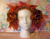 Autumn Peony Headdress for Belly Dance, Halloween, Cosplay