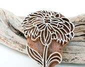Hand Carved Stamp  flower 189