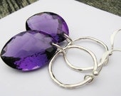 Amethyst Gemstone Earrings Sterling Silver February Birthstone