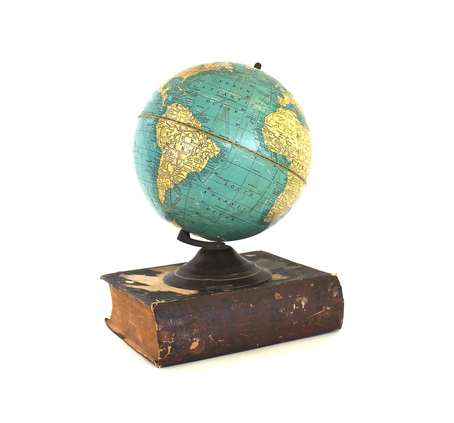 Learning the Terrain - Vintage Globe - Vintage 1930's Cram's 8 inch Terrestrial Globe