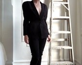 80s Krizia Black Gaberdine Blazer