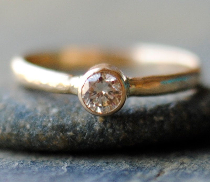Simple Diamond Engagement Ring, Solitaire Champagne Diamond
14k Gold Ring by DalkullanJewelry Simple Diamond Engagement Ring, Solitaire Champagne Diamond
14k Gold Ring by DalkullanJewelry