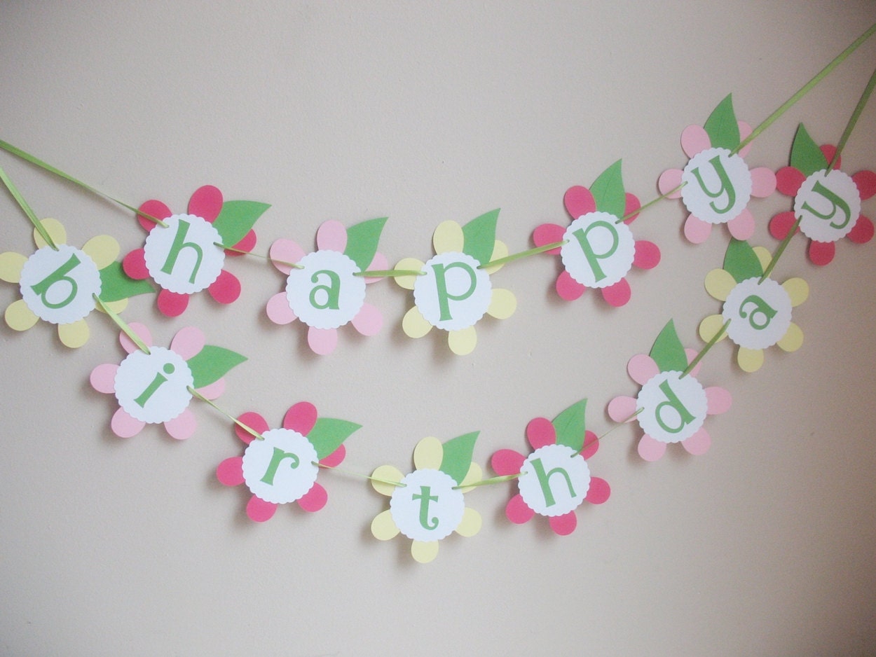 All's a Bloom Happy Birthday Party Banner Il_570xn