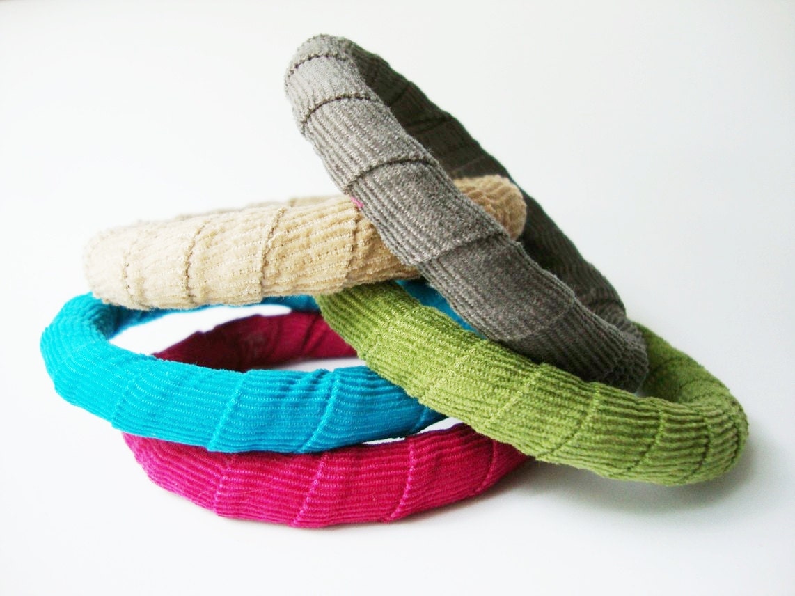 5 Corduroy Bangle Bracelets