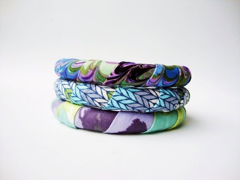 Set of 3 Stacking Bracelets in Water Weave