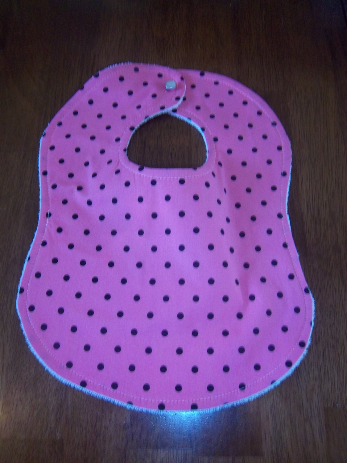 Pink with Black Polka Dots Bib
