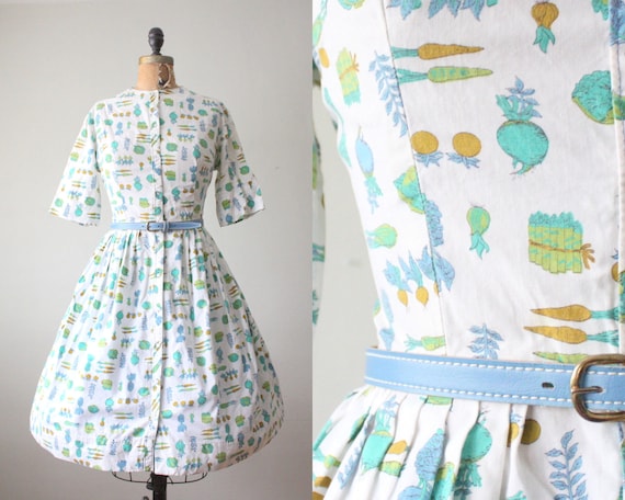 1950s dress - vintage 1950's garden dress