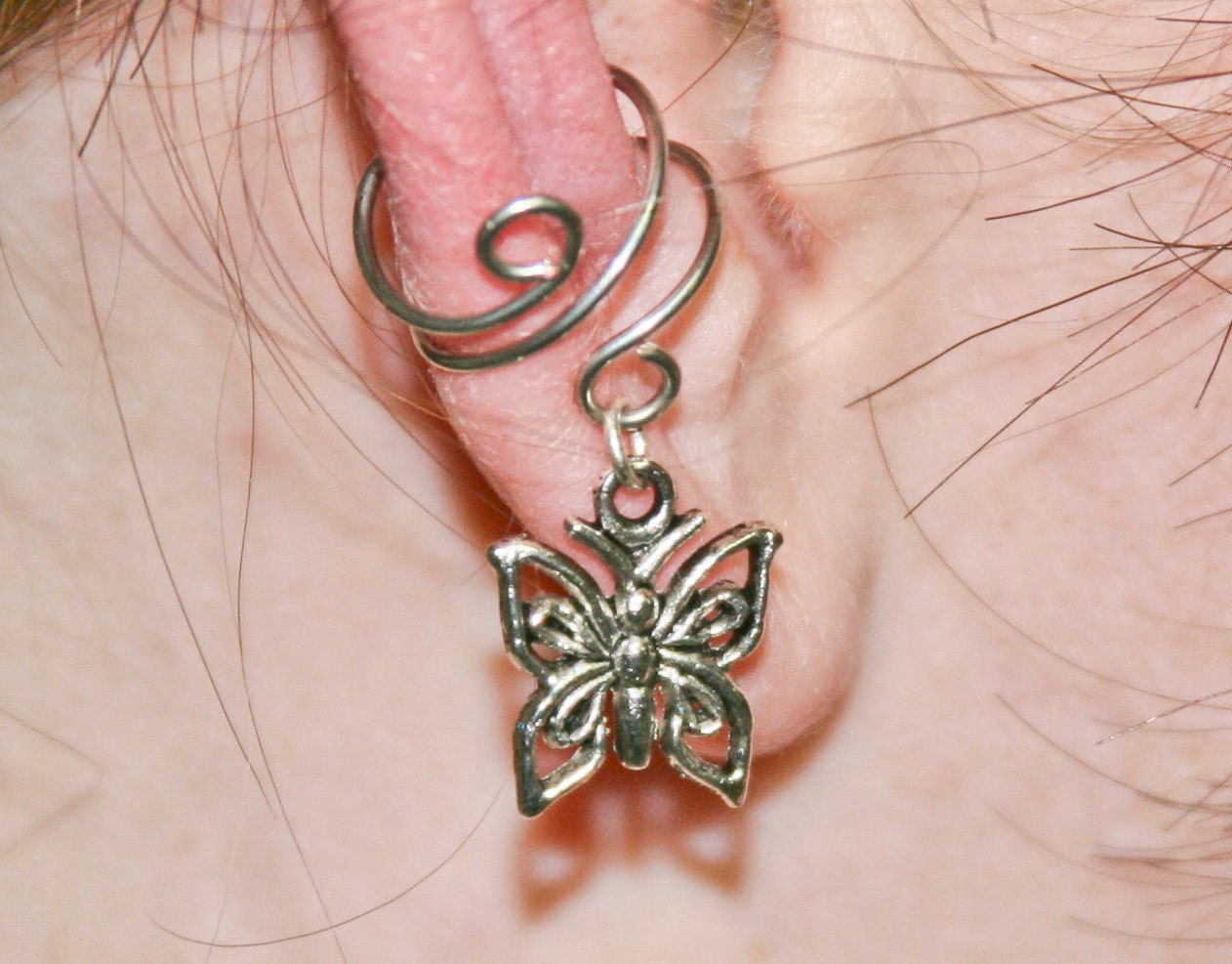 Winter Butterfly Ear Cuff