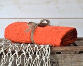Blanket ECO FRIENDLY  French country  /Hermes orange  Natural Mandarin/picnic blanket