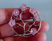 tree of life pendant, pink blossoming wire wrapped pendant, symbolic jewelry, spiritual jewelry, Well Loved by Starzyia