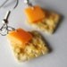 Cracker and Cheese Earrings, Miniature Food Jewelry, Surgical Steel Earrings