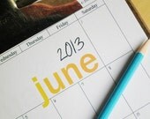 2013 Clipboard Calendar, 8 1/2 x 11 inches, Printable PDF
