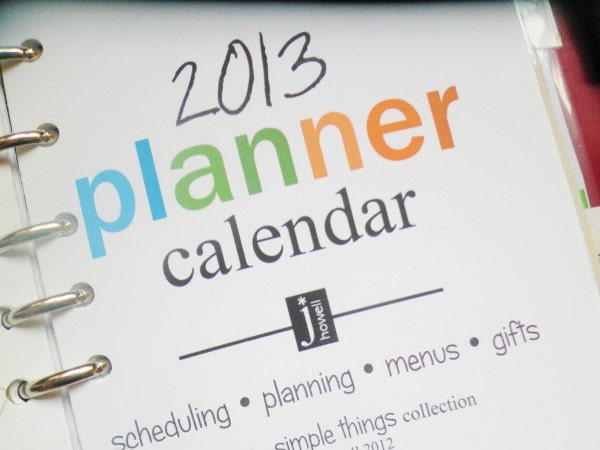 2013 Printable Planner Calendar, PDF file