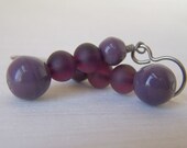 Purple and Violet Vintage Ceramic and Glass Pure Titanium Earrings -- Blackberry Sorbet -- Handmade by Variya on Etsy
