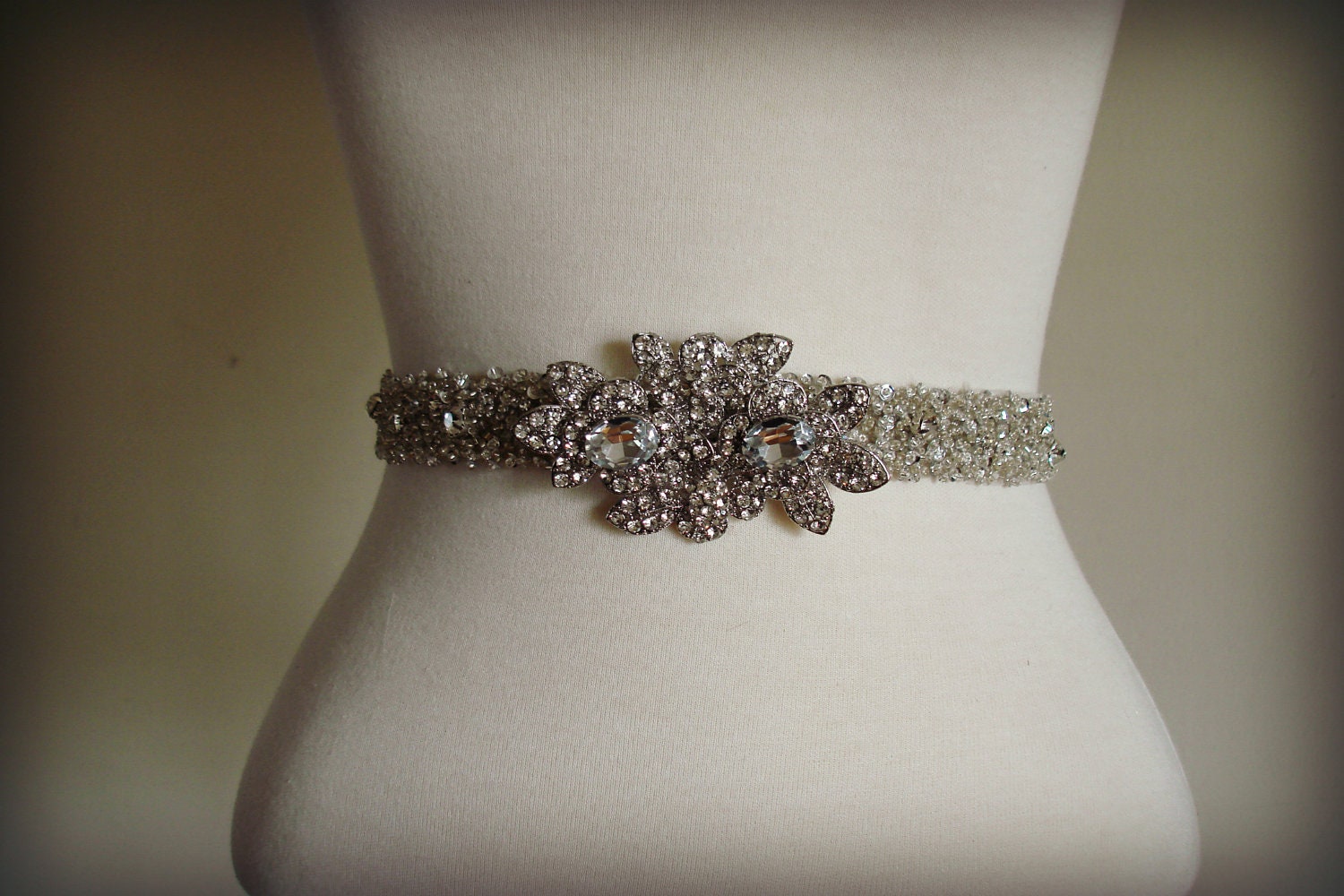 Rhinestone Bridal Belt Brooch Pin