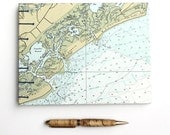 Bull Island Nautical Guestbook - Handmade Using Vintage South Carolina Chart