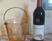 Pink Depression Glass Ice Bucket With Metal Handle