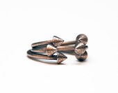 Silver Arrow Cone Spike Open Barbell Ring - Set of 3 Stackable
