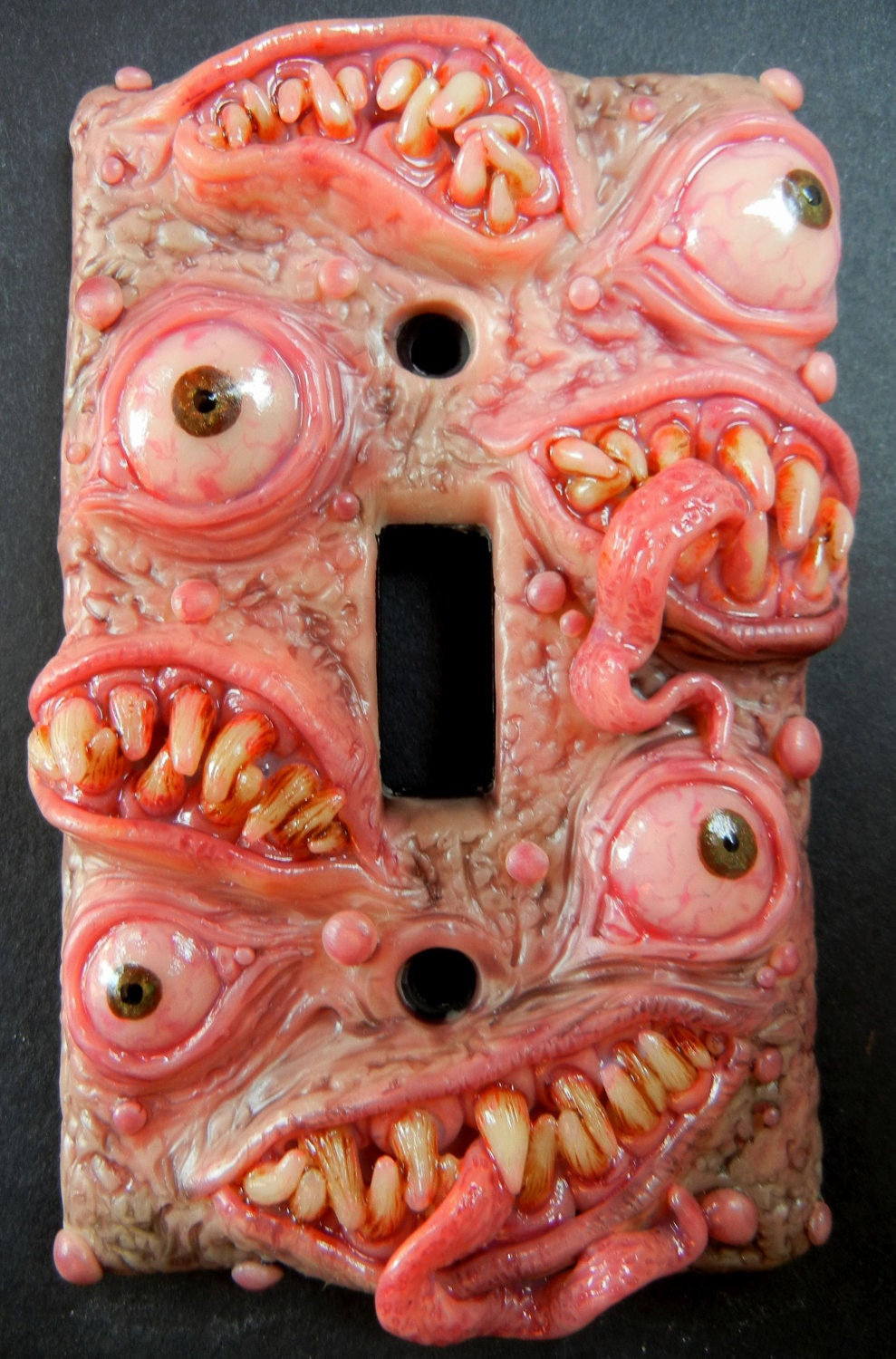 polymer clay switchplate Bitey McToothcrunch