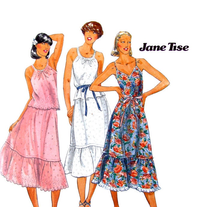 1970s Top Skirt & Sundress Pattern Butterick 5993 UNCUT Designer Jane Tise Bust 31 1/2