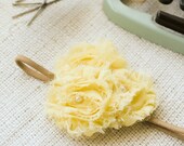 SOPHIA - Yellow shabby rose trio headband