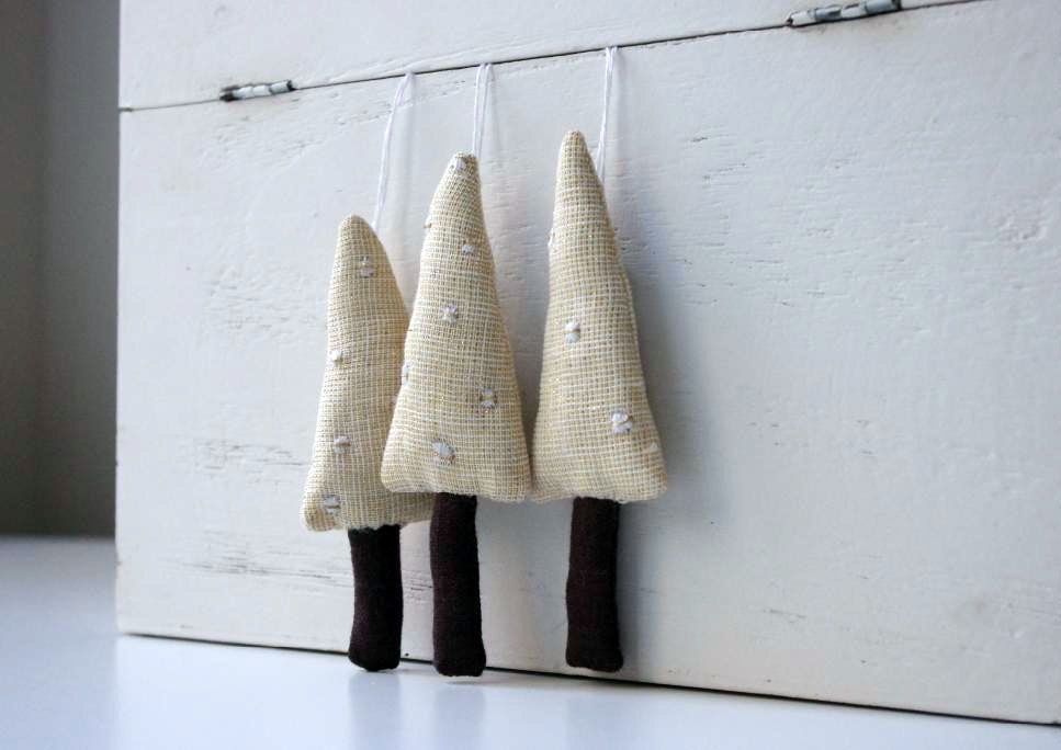 Holiday ornaments.  A set of 3  Christmas trees