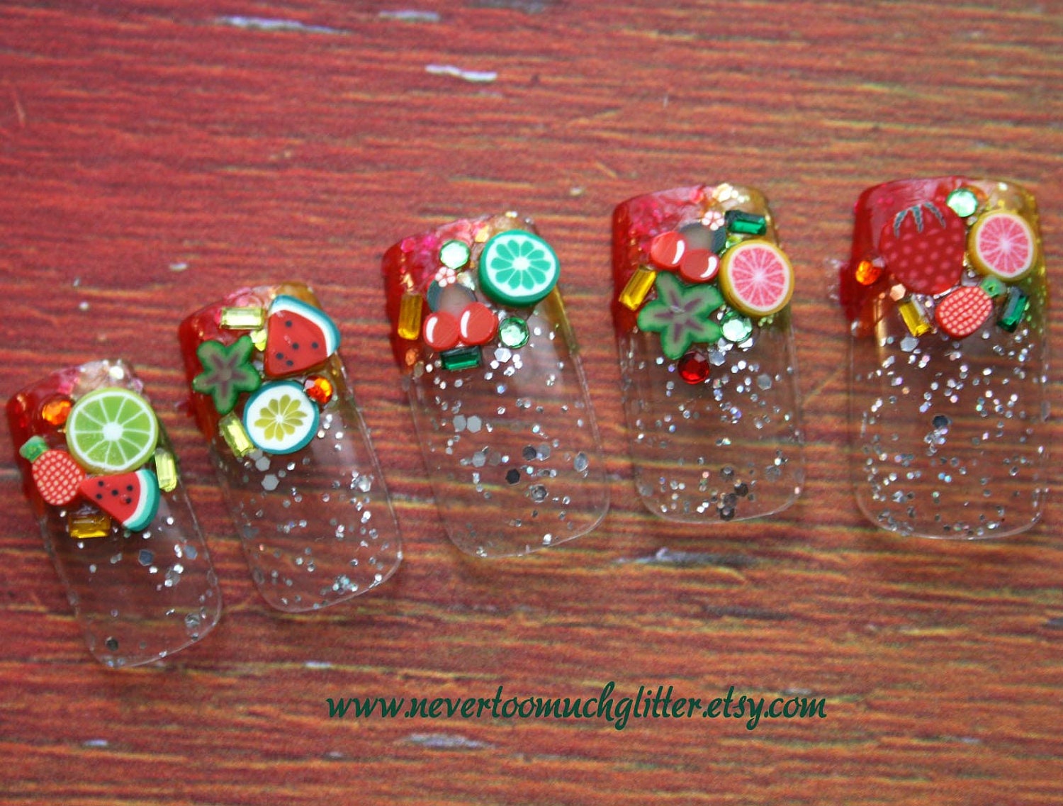 Japanese Nail Art- Fruit Salad- Press on Nails-Last One