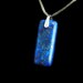 Lapis Lazuli Small Rectangle Pendant Necklace with Sterling Silver Bail on Bronze Satin Cord