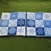 big blue snowflakes set of 2 potholders hot pads