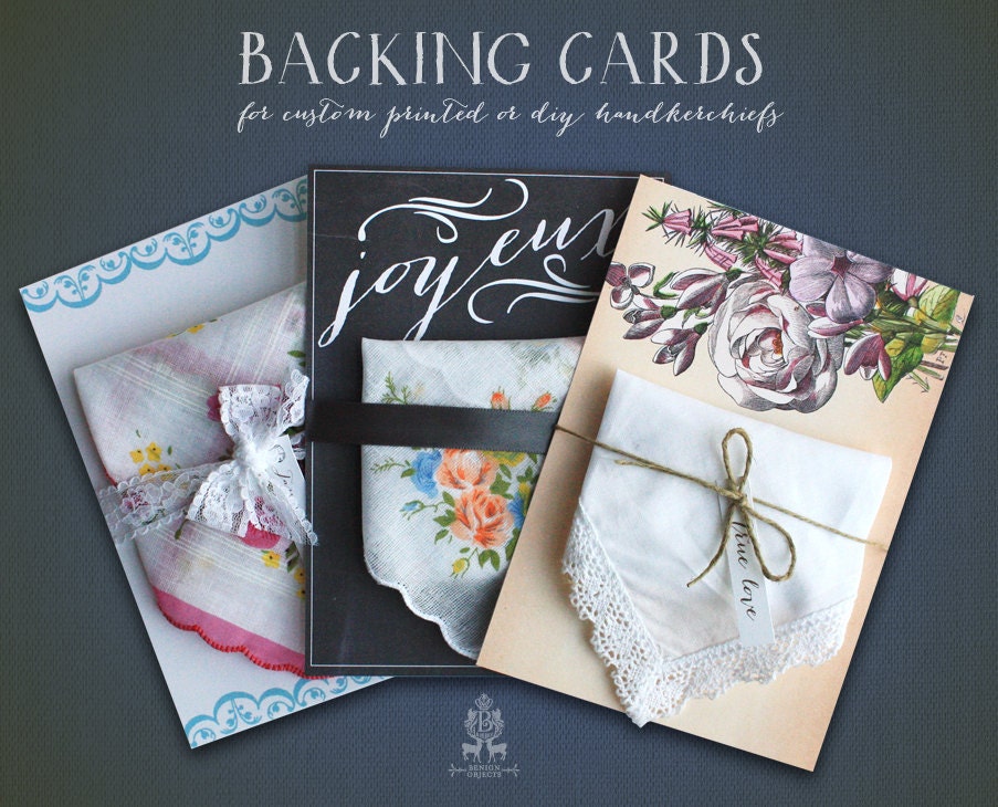 Backing Cards for Printed Handkerchief Invitations