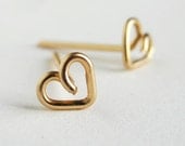 Tiny Gold Heart Studs