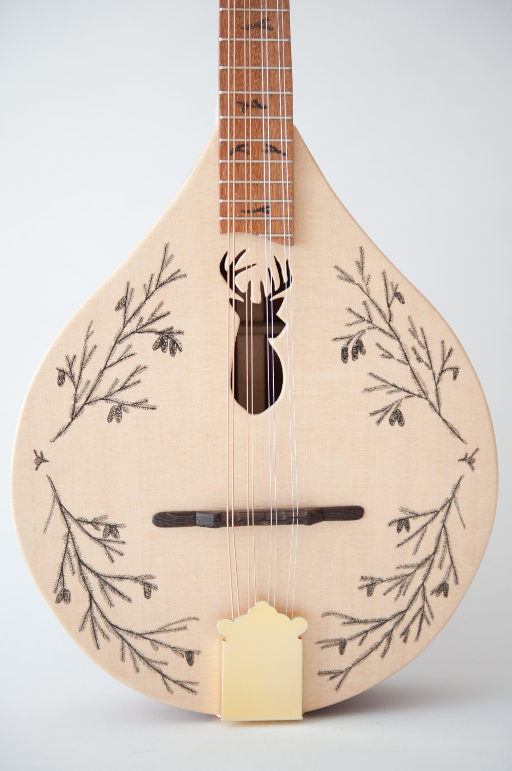 NEW  ( Stag/deer head )  flat top/back mandolin