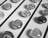 black and white calendar magnet NUMBERS- made from recycled magazines, 2013 perpetual calendar