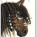 Majestic Mustang Horse Feathers Paint Native American 47  - Limited Edition ACEO Print by AmyLyn Bihrle