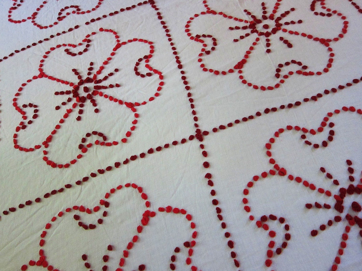 vintage candlewick chenille handmade for crafts 1940s