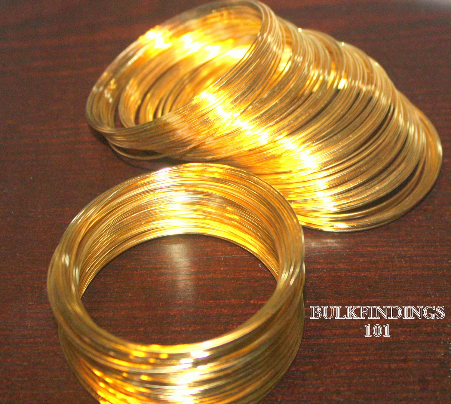 Memory Wire Gold Uncut Circles 0.6mm