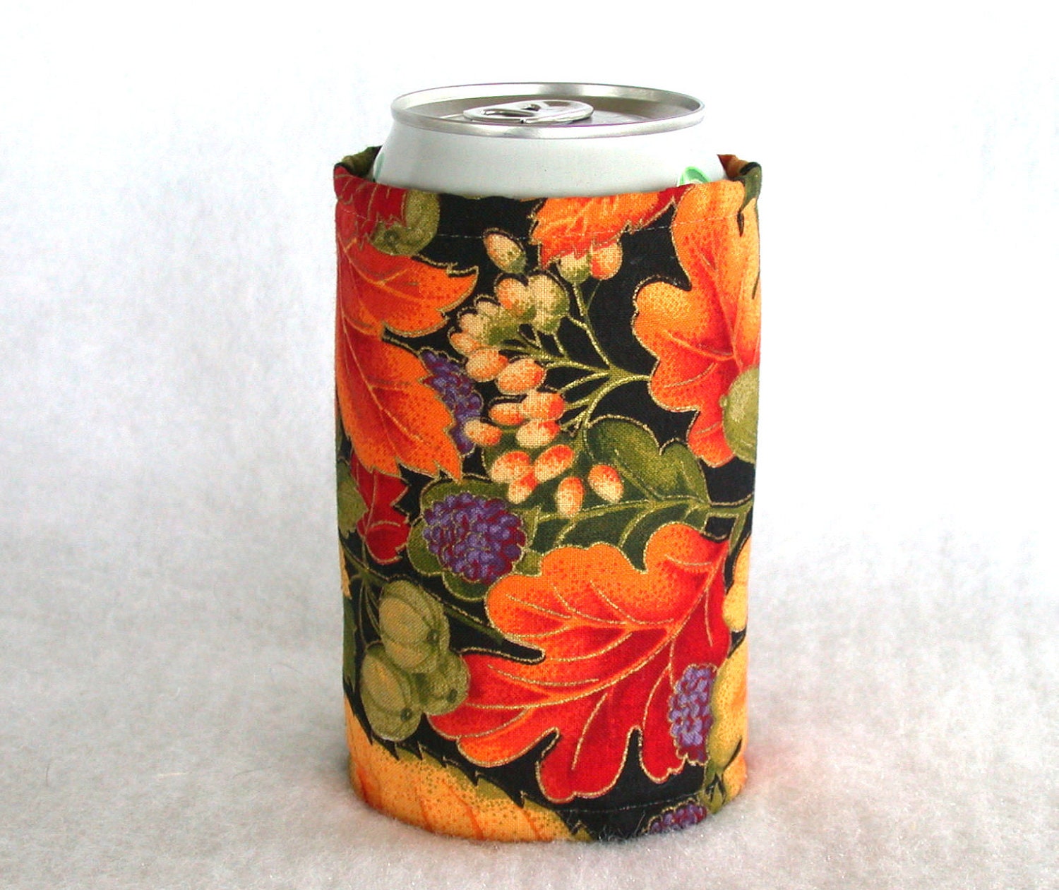 Beer Koozie Can Coozy Insulated Cozy Autumn Print
