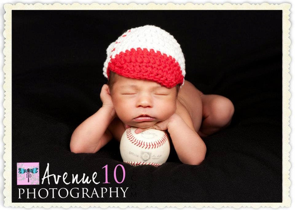 Stella Bs Little Slugger Baseball Newsboy Beanie, Sizes Newborn thru 6 Months, Photo Prop