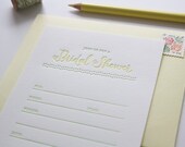Letterpress Shower Invitation - Set of 10 fill-in Bridal Shower Invitations