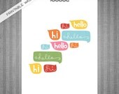 Hi Hello DIY Printable Digital Wall Art 8x10