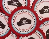 Pirate Thank You Tags - Set of 12 Birthday Party Decorations