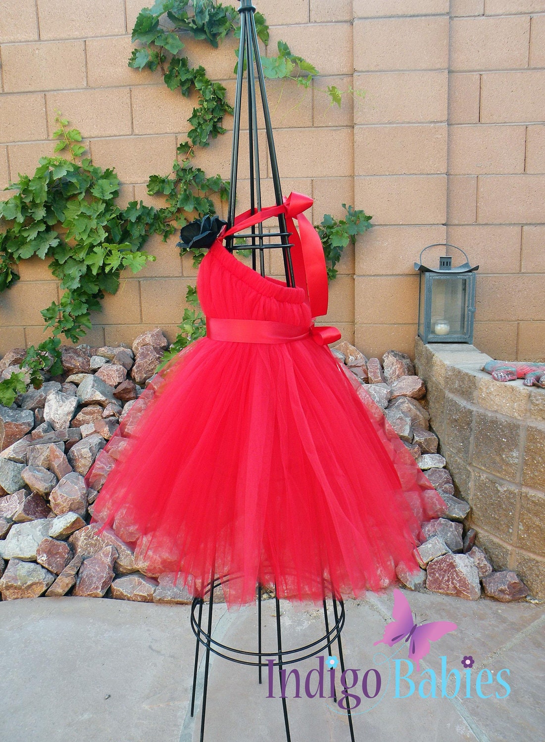 Tutu Dresses, Tutu Dress, Flower Girl Dress, Red Tulle, Scarlet Satin Ribbon, Black Rose, Formal Dresses, Portrait Dress, Wedding